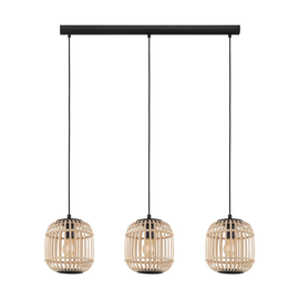 43217 Eglo HL/3 E27 SCHWARZ/HOLZ BORDESLEY Produktbild front M