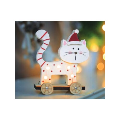 524192 Hellum LED Holz Katze stehend Produktbild Front View L