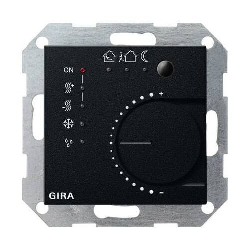 2100005 Gira KNX Stetigregler Tasterschnittst. 4f System 55 Schwarz m Produktbild Front View L