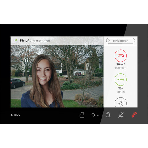 1209005 Gira Wohnungsstation Video AP 7 Türko Schwarz m Produktbild Front View L