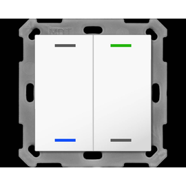 BE-TAL55T2.01 MDT Taster Light 55 2 fach RGB W mit Temperatursensor, Reinweiß gl Produktbild