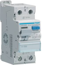 CJG540D Hager FI Schalter 1P+N 40A 30mA A G Produktbild