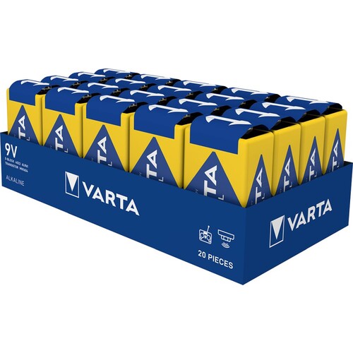 04022211111 Varta Industrial 4022/K20 9V Batterie (20 Stk. Karton) Produktbild Front View L