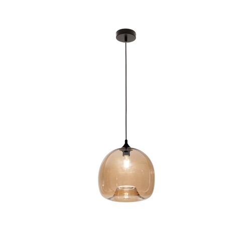 10601/31-GE Leuchtwurm HL     MAIA 1fl/Metall schwarz/Glas amber dm31/H28/ Produktbild