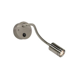 61527/29-NI Leuchtwurm WL CAGE FLEX mit Schalter nickel geb./Flexarm inkl. Produktbild front M