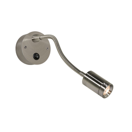 61527/39-NI Leuchtwurm WL CAGE FLEX mit Schalter nickel geb./Flexarm inkl. Produktbild front M