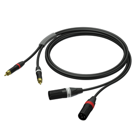 604397 Procab PRA701/03 2 x XLR Stecker 2 x Cinch Stecker UltraFlex / 3,0m Produktbild front M