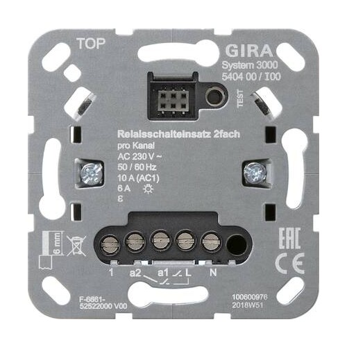 540400 Gira S3000 Relaisschalteins. 2f Einsatz Produktbild Front View L