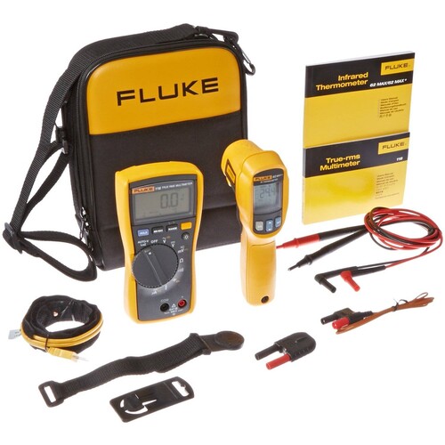4296018 Fluke 116/62MAX+ Kit Fluke HVAC Multimeter and IR Thermometer Combo Kit Produktbild Front View L