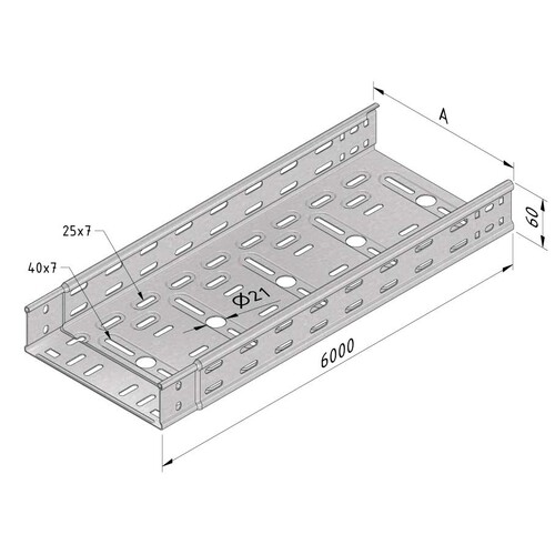 11532 Trayco CTI60 100 10 6DG Kabelrinne integr. Verbinder Produktbild