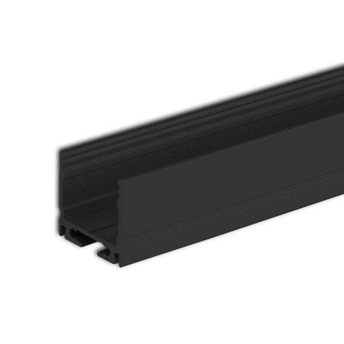 113616 Isoled LED Aufbauprofil SURF16 Aluminium schwarz eloxiert, 200cm Produktbild Front View L