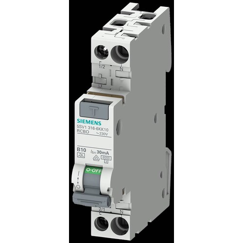 5SV1316-6KK10 Siemens FI/LS kompakt 1P+N 6kA Typ A 30mA B10. Produktbild