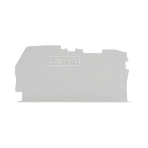 2102-1291 Wago Abschluss  und Zwischenplatte 0,8 mm dick, grau Produktbild Front View L