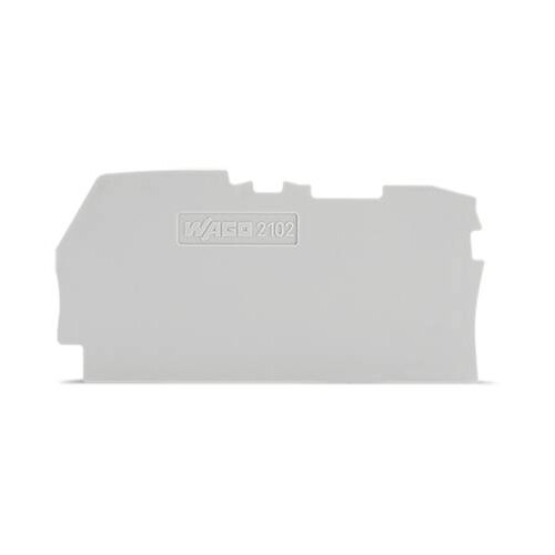 2102-1291 Wago Abschluss  und Zwischenplatte 0,8 mm dick, grau Produktbild Front View L