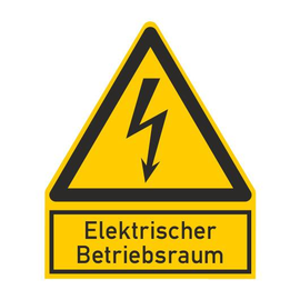 182734 Cimco Warnschild Elektrischer Betriebsraum Folie Produktbild