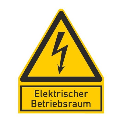 182734 Cimco Warnschild Elektrischer Betriebsraum Folie Produktbild Front View L