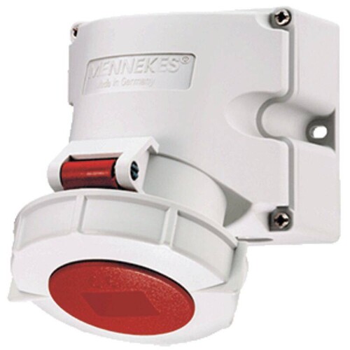 AM 9570 Mennekes MENNEKES CEE Steckdose AMELAN HW/VN 32A 5p 400V 6h IP67 Produktbild Front View L