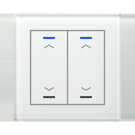 BE-GTL20W.A1 MDT Glastaster II Light 2 fach RGB W, Weiß, Jalousie Produktbild front M
