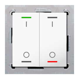 BE-TAL55T2.B1 MDT Taster Light 55 2 fach RGB W mit Temperatursensor, Reinweiß gl Produktbild front M