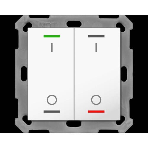 BE-TAL5502.B1 MDT Taster Light 55 2 fach RGB W, Reinweiß glänzend, Schalten Produktbild Front View L
