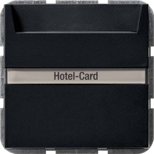 0140005 Gira Hotel Card Taster Wechsler (bel.) BSF System 55 Schwarz m Produktbild Front View L