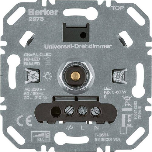 2973 Berker Universal Drehdimmer 210 W LED 60 W Up Produktbild