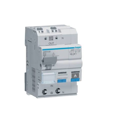 ARF913D Hager AFDD mit FI LS 1P+N 6kA B 13A 30mA A 3M Produktbild Front View L