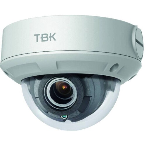 341701032 TBK Vision TBK IP Kamera Dome 2MP 2.8 12mm mit Motorzoom IP67 IK10 Produktbild Front View L