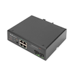 DN-651109 Digitus Industrieller 4 Port Gigabit PoE+ Switch mit 2 x SFP Uplink Produktbild