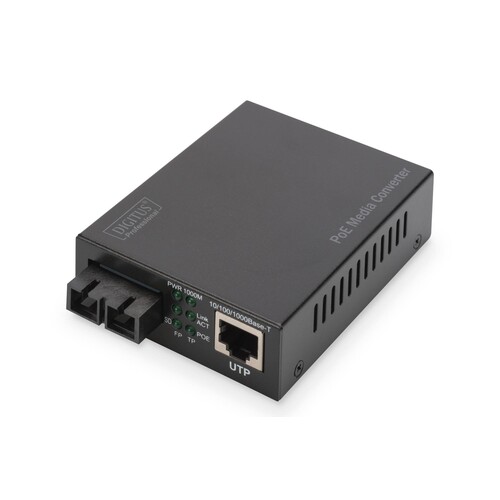 DN-82150 Digitus Gigabit PoE Medienkonverter, RJ45 / SC, MM, PSE Produktbild