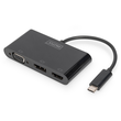 DA-70859 Digitus USB C 3in1 Triple Monitor Adapter (HDMI, DP, VGA) Produktbild