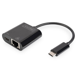 DN-3027 Digitus USB Type C Gigabit Ethernet Adapter mit Power Delivery Unt Produktbild