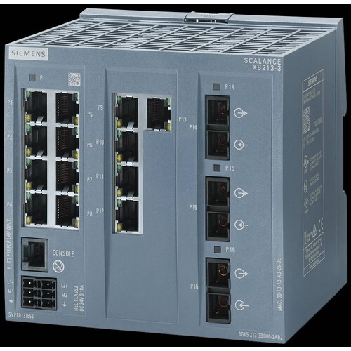 6GK52133BD002TB2 Siemens SCALANCE XB213- 3, managed Layer 2 switch, 13x RJ45, 3x Produktbild