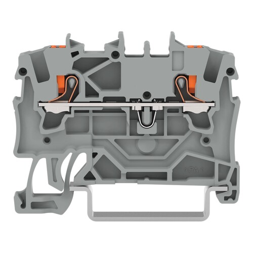 2201-1201 Wago 2 Leiter Durchgangsklemme mit Drücker 1,5 mm², grau Produktbild