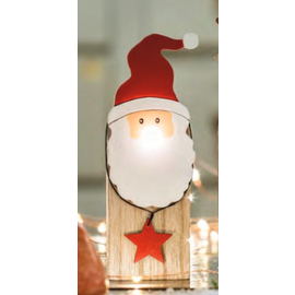 524673 Hellum LED Holz Weihnachtsmann mit leuchtender Nase Produktbild