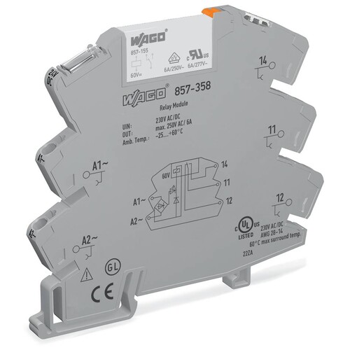 857-358 Wago Relaismodul,Eingangsnennspannung AC/DC  Produktbild