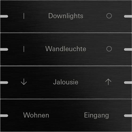 5034126 Gira Wippenset indiv. 4-fach Tastsensor 4 TS4 Alum.Schwarz Produktbild