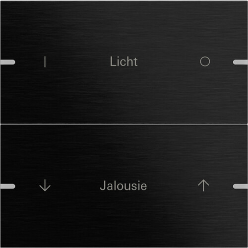 5032126 Gira Wippenset indiv. 2-fach Tastsensor 4 TS4 Alum.Schwarz Produktbild Front View L