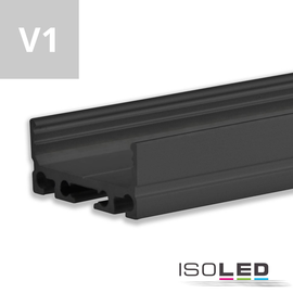 113183 Isoled LED Aufbauprofil SURF24 FLAT Aluminium schwarz eloxiert RAL 900 Produktbild