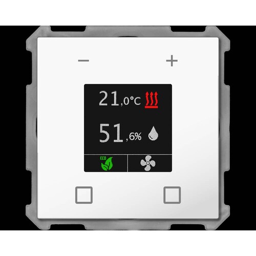 SCN-RTN63S.01 MDT Raumtemperatur Nebenstelle Smart 63, Reinweiß glänzend Produktbild Front View L