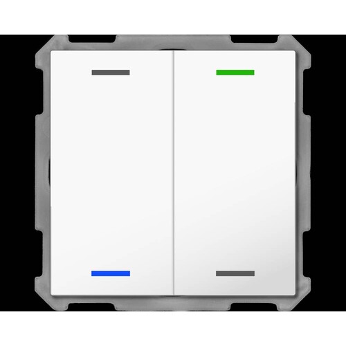 BE-TAL6302.01 MDT Taster Light 63 2 fach, RGBW, Reinweiß glänzend, Neutral Produktbild Front View L