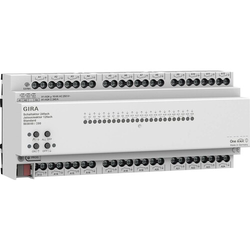 503000 Gira Schalt /Jal.aktor 24f/12f 16 A REG Std KNX Secure Produktbild Front View L