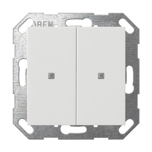 517303 Gira KNX Taster Wippe 2f System 55 Reinweiß Produktbild Front View L