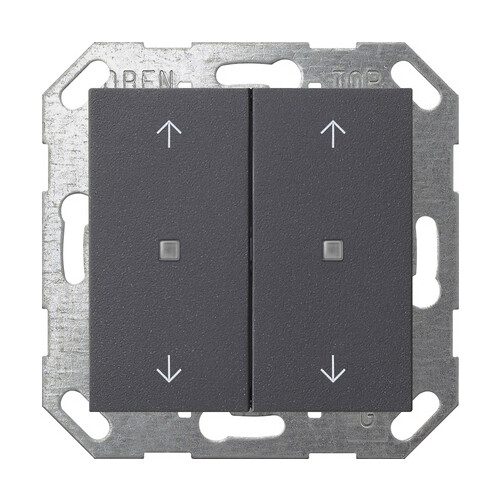 517428 Gira KNX Taster Wippe 2f Pfeile System 55 Anthrazit Produktbild Front View L