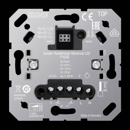 1712DE Jung Serien Tastdimmer Universal LED Produktbild Front View L