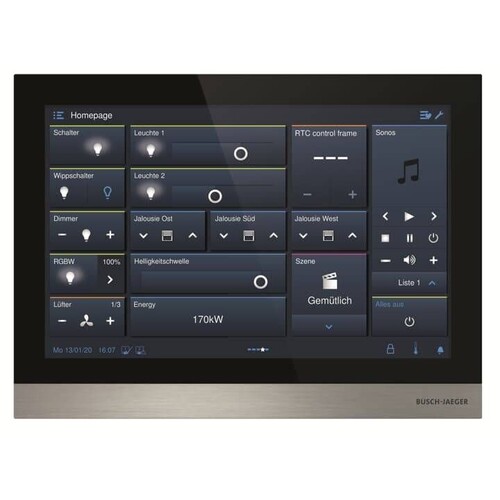 2TMA130050B0060 Busch-Jaeger IP Touch 10 LAN / LAN H8237-5B-03 schwarz Produktbild Front View L