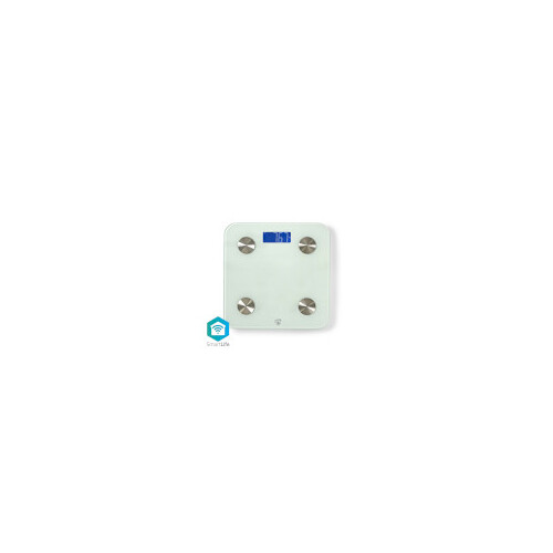 WIFIHS10WT Nedis WLAN Smart Personenwaage | BMI, Fett, Wasser, Knoc Produktbild Front View L