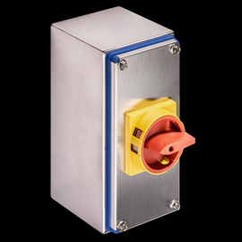 KG64.T203/NLB512.IKN K&N Hauptschalter rot/gelb, Edelstahl 63A 3p 22kW(400V) Produktbild front M