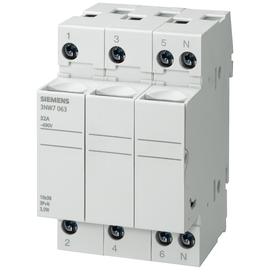 3NW7063 Siemens SENTRON, Zylindersicherungshalter, 10x38 mm, 3P+ Produktbild front M
