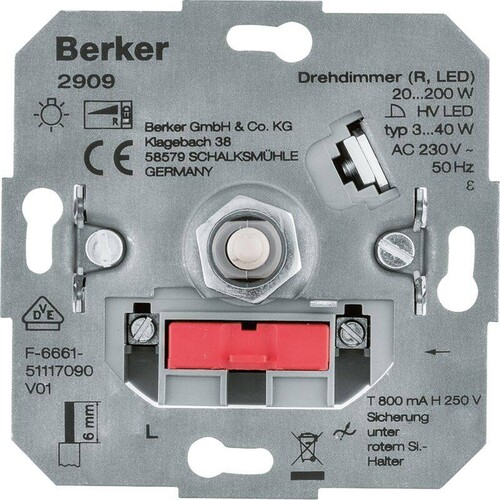 2909 Berker Drehdimmer (R, LED), Lichtsteuerung Produktbild Front View L